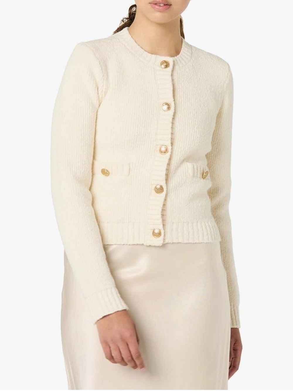 The Drop Janice Cardigan Small Beige NWT